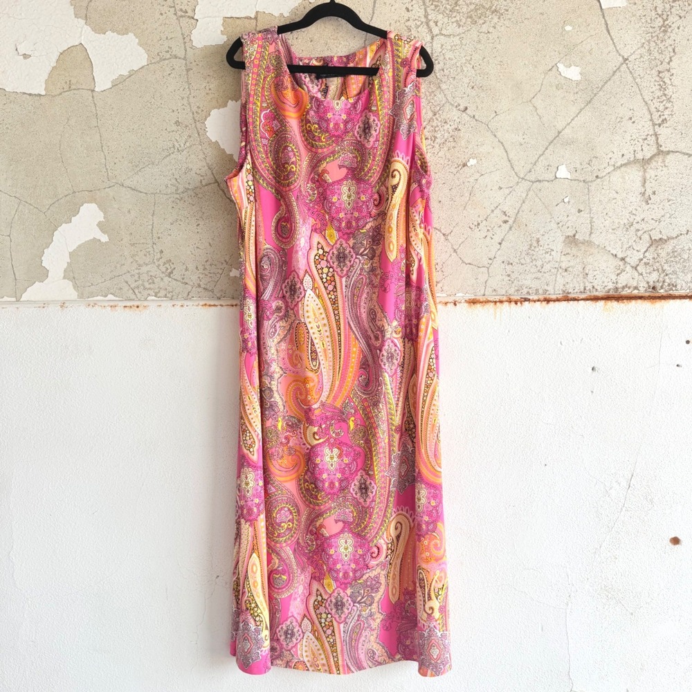 Paisley Dress Psychedelic Print Boho Retro Sheath Tommy Hilfiger Womens 12